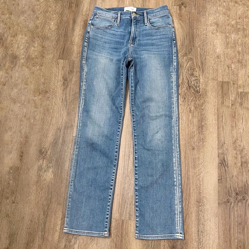 FRAME Le High Straight Sanded Seam Jeans Size 25 - Picture 3 of 10